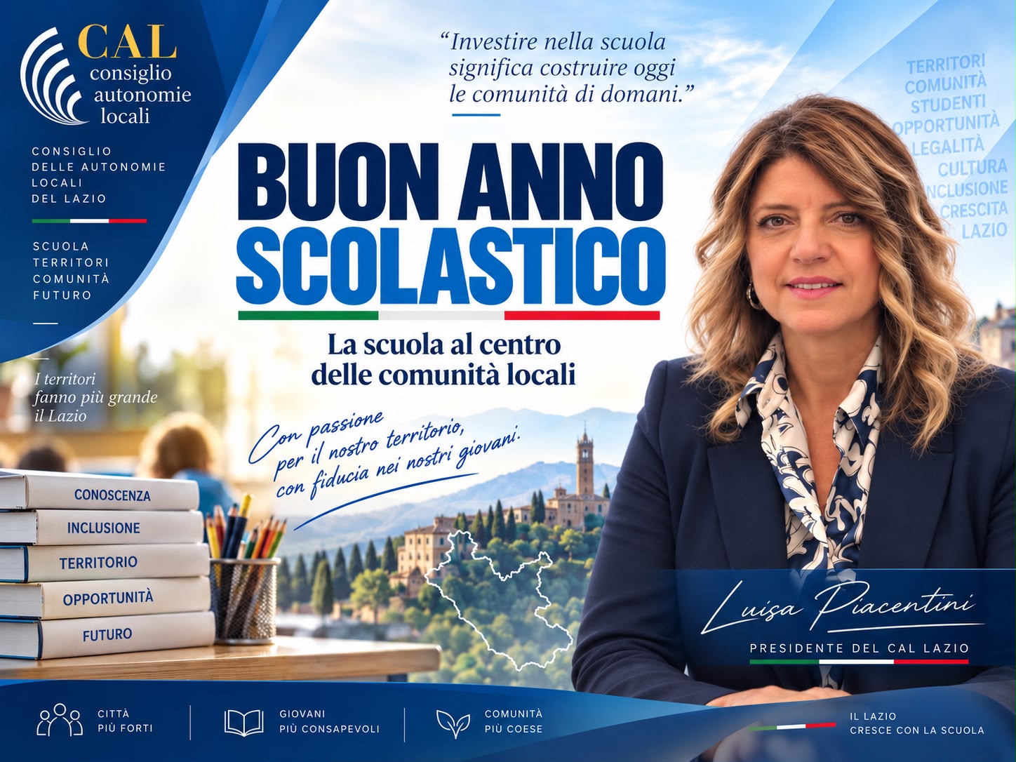IL MESSAGGIO DI BUON ANNO SCOLASTICO DI LUISA PIACENTINI (CAL LAZIO)