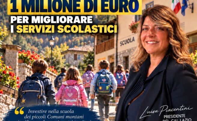 La soddisfazione del CAL Lazio per l’approvazione della Determina sui Piccoli Comuni. Piacentini: «Un milione di euro per i servizi scolastici»